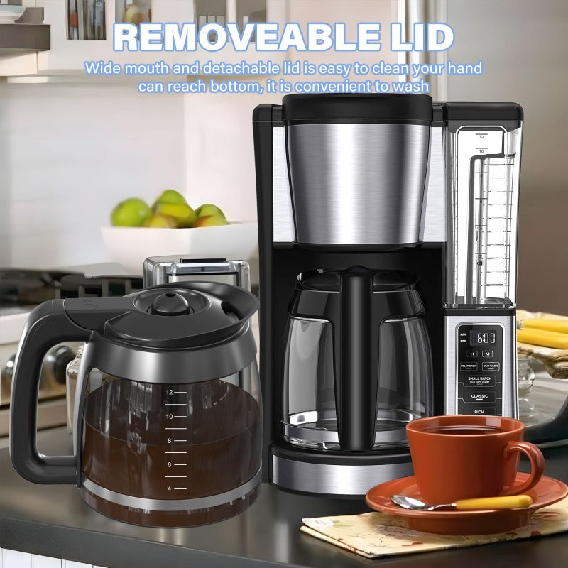 GVANIAMY 12-Cup Coffee Pot Replacement Carafe Compatible With Ninja Coffee Brewer Maker Models Ce251 Ce201 Ce201C Ce200 Ce200C Model# Xglslid200 - Image 3